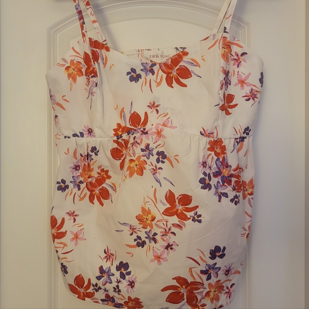 Pink Rose/Strap Tank‎ Top